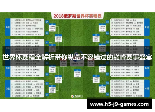 世界杯赛程全解析带你纵览不容错过的巅峰赛事盛宴